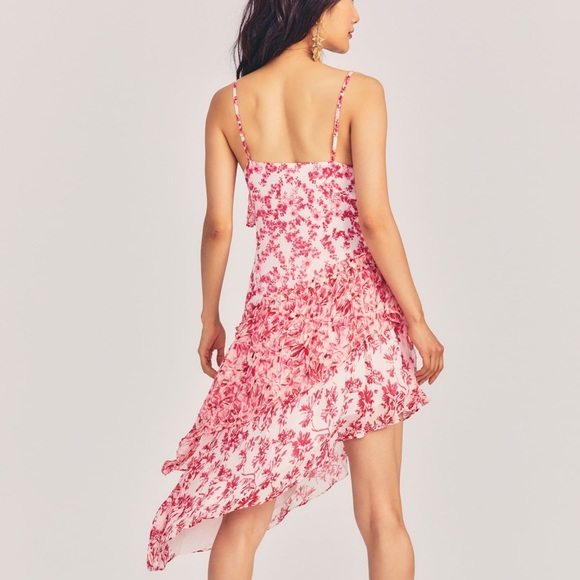 LOVESHACKFANCY Newport Silk Midi Dress in Campfire Breeze size 8 - Picture 5 of 9